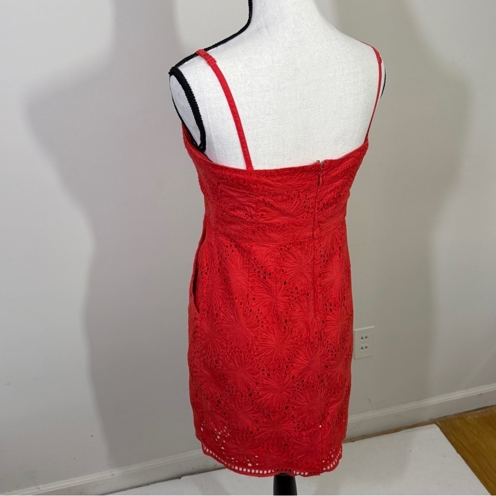 New York & Company Red Ruched Mini Sundress - Picture 4 of 10